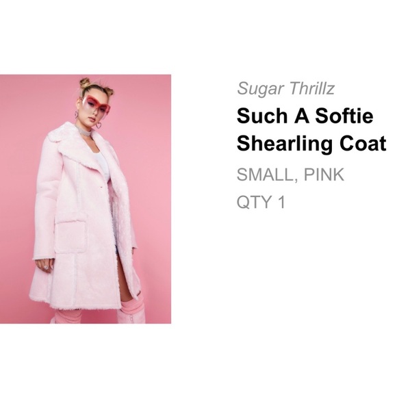 DOLLS KILL Such a Softie Shearling Coat - Picture 2 of 3